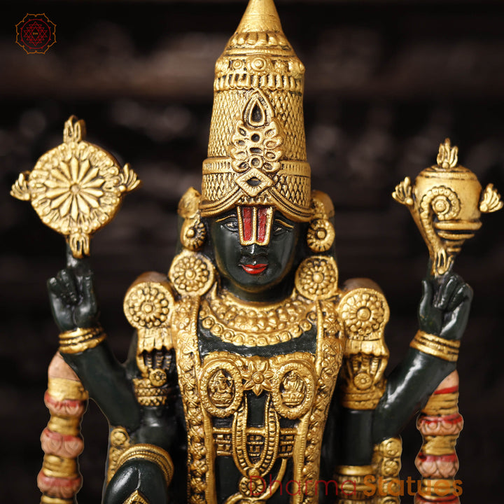 Brass Tirupati Balaji Head. This  Venkateshwar  Idol is Crafted with Lot of Hardwork. 24"