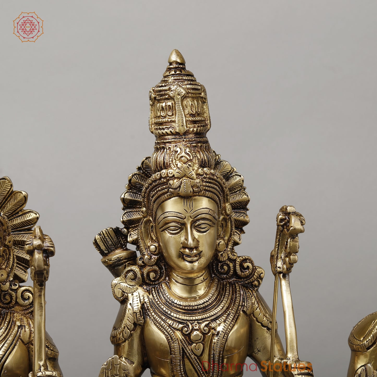 Brass Ram Darbar Fine Carved, Golden Finish, 23"