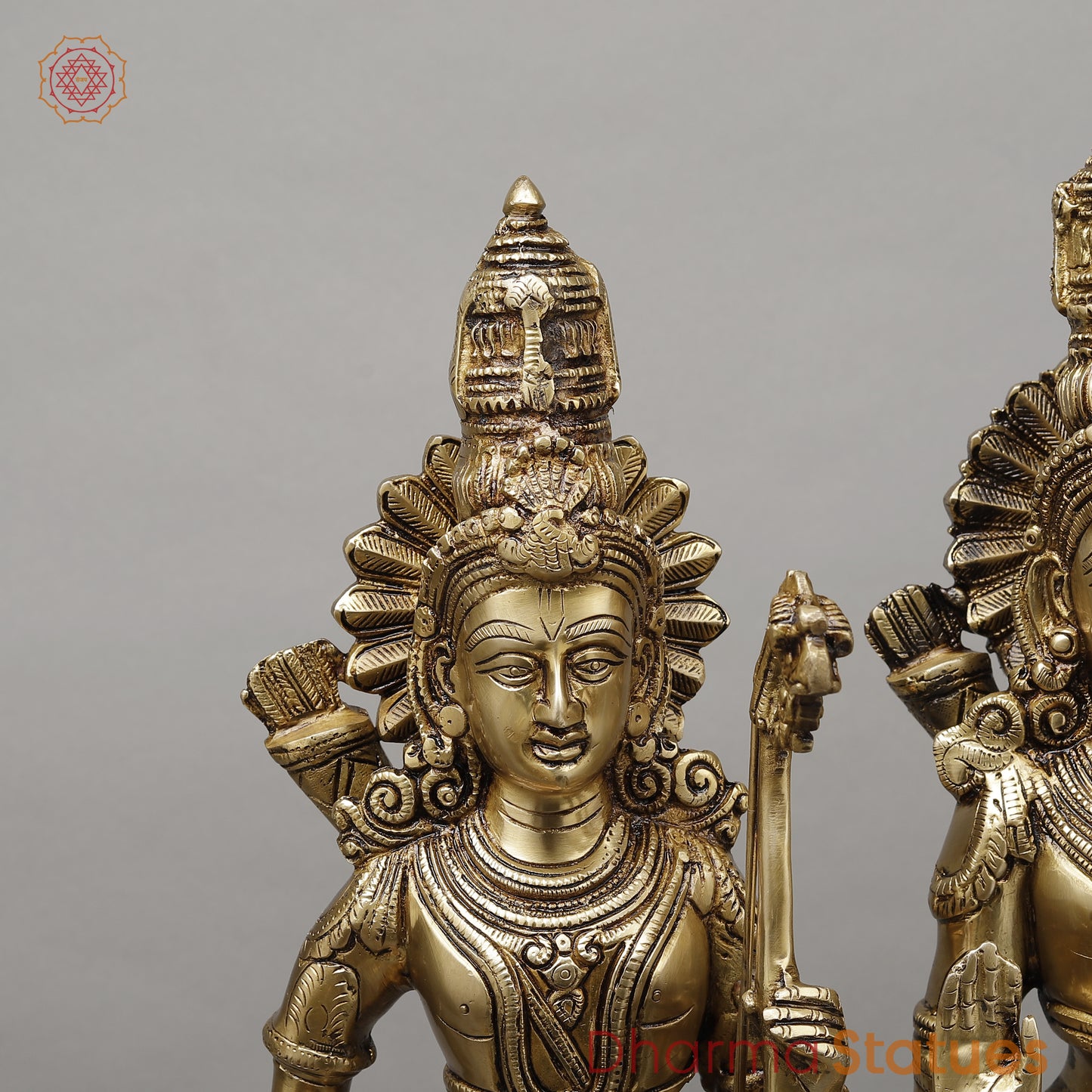 Brass Ram Darbar Fine Carved, Golden Finish, 23"