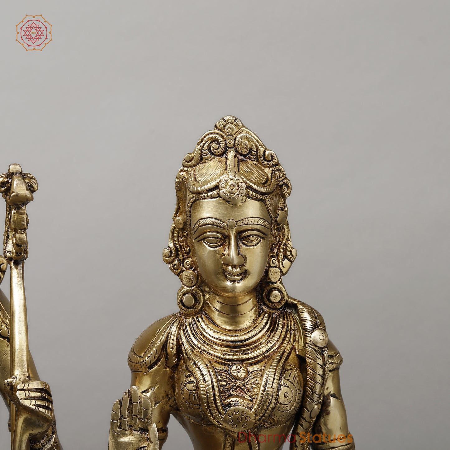 Brass Ram Darbar Fine Carved, Golden Finish, 23"