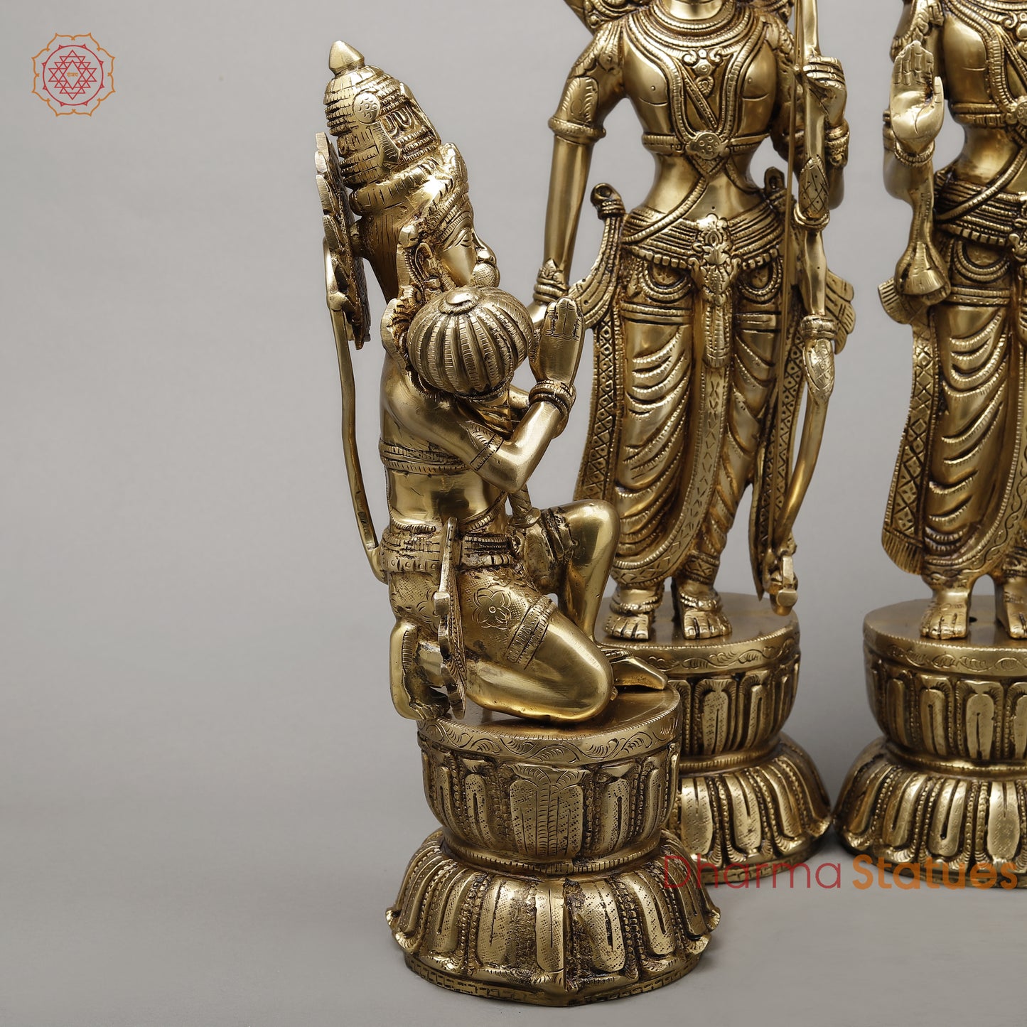 Brass Ram Darbar Fine Carved, Golden Finish, 23"