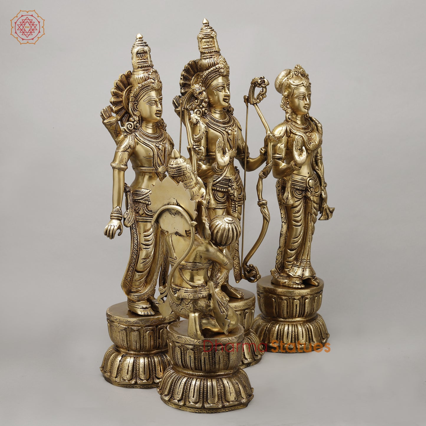 Brass Ram Darbar Fine Carved, Golden Finish, 23"