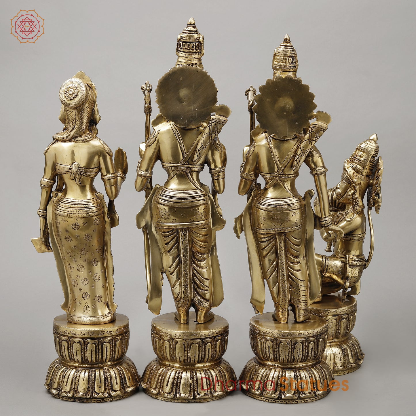 Brass Ram Darbar Fine Carved, Golden Finish, 23"