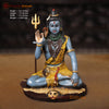 Brass Shiva Statue, Blue Skinned in Blessing pose, 9.5"