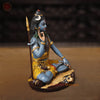 Brass Shiva Statue, Blue Skinned in Blessing pose, 9.5"