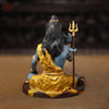 Brass Shiva Statue, Blue Skinned in Blessing pose, 9.5"