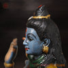 Brass Shiva Statue, Blue Skinned in Blessing pose, 9.5"