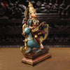 Goddess Saraswati Brass Statue, Handcrafted, Colorful Finish 19"