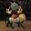 Brass Durga Vibrant Statue, Mounted on a Lion, Sacred Blend of Tradition & Color, 17"