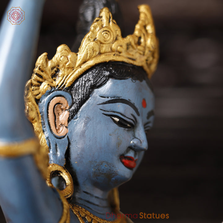 Brass Tara Statue, Standing Posture With Colorful combination 20"