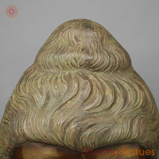 Brass Buddha Head , Copper Finish 29"