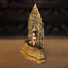 Brass Lord Mahavir, Lord Mahavir Jain Tirthankar Sitting on Throne. 12"