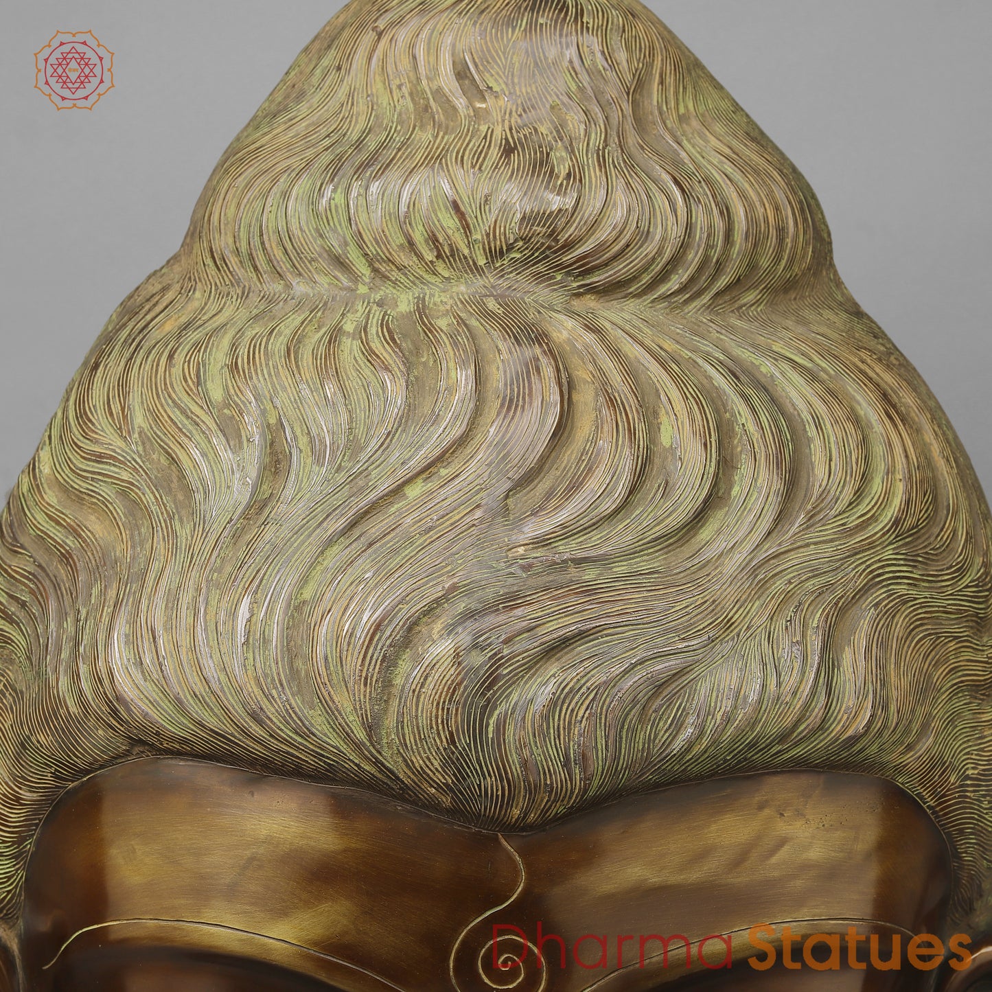 Brass Buddha Head , Copper Finish 29"