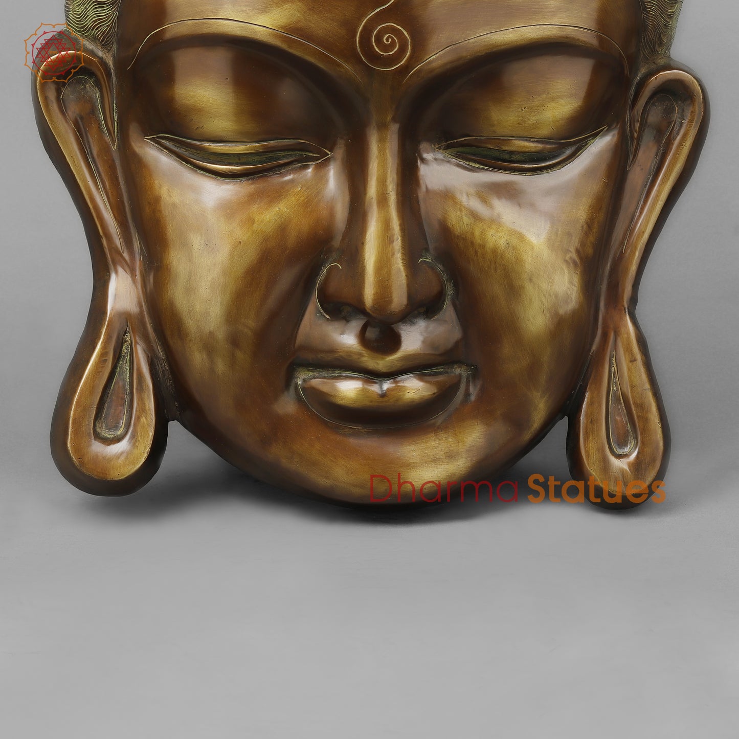 Brass Buddha Head , Copper Finish 29"
