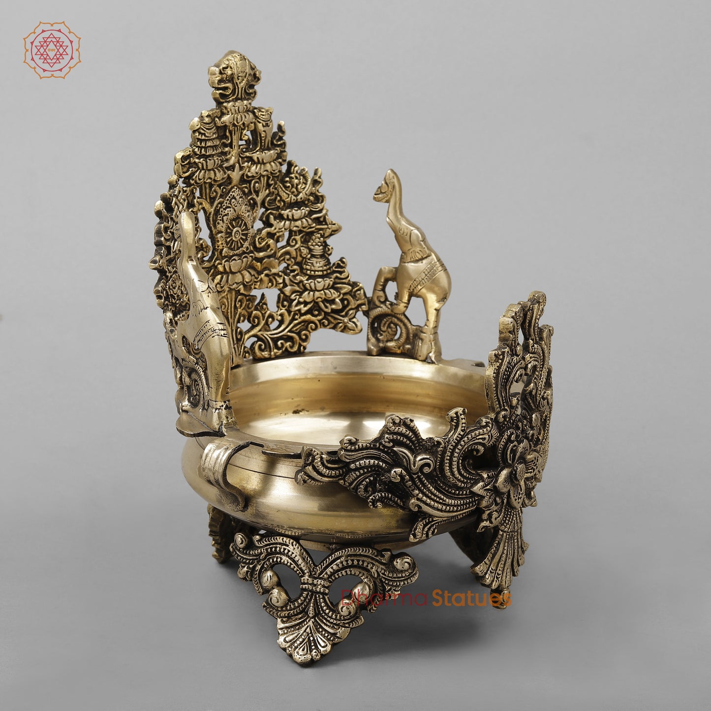 Brass elephant Urli, Smooth Finish 12”