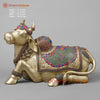 Brass Nandi With Stonework 14"