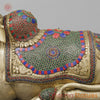 Brass Nandi Seated With Stonework, Golden Finish, 21”