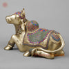 Brass Nandi With Stonework 14"
