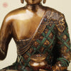 Brass Buddha Seated, Copper & Stone Finish, 25.5"