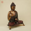 Brass Buddha Seated, Copper & Stone Finish, 25.5"