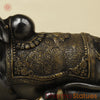 Brass Nandi Seated With Fine Carving, Black & Golden Finish, 15”
