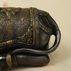 Brass Nandi Seated With Fine Carving, Black & Golden Finish, 15”