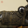 Brass Nandi Seated With Fine Carving, Black & Golden Finish, 15”