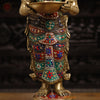 Brass Deep Lady Standing With Stone Work 30"