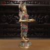 Brass Deep Lady Standing With Stone Work 30"