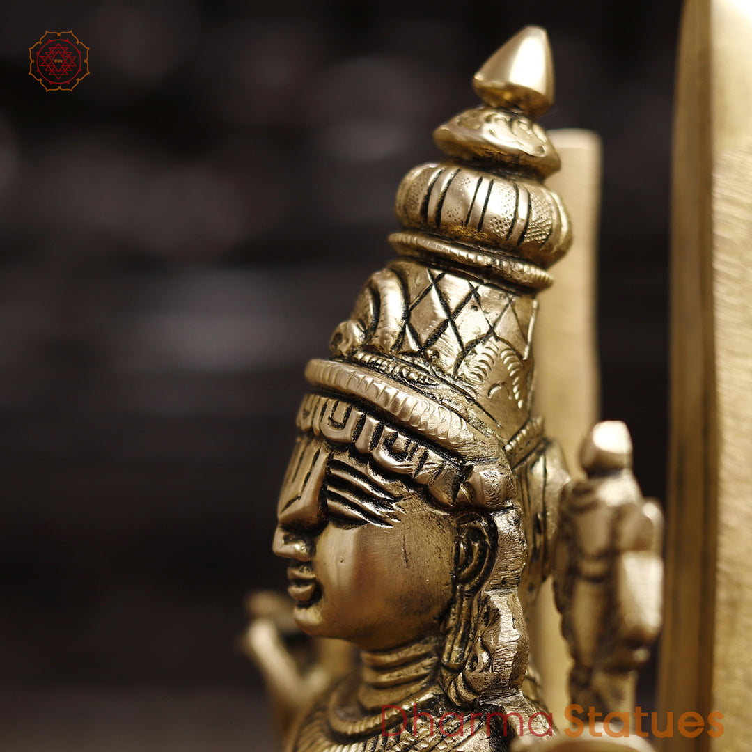 Brass Balaji Standing With Tilak on the back, Smooth Finish 14"