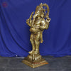 Brass Ganesh Standing, Smooth Golden Finish, 50"