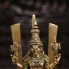 Tirupati Balaji Brass Statue, With Shankh and Chakra, Golden Finish, 14"