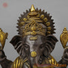 Brass Ganesh Seated in Blessing Posture, Antique & Golden Finish, 18.5"