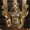 Tirupati Balaji Brass Statue, With Shankh and Chakra, Golden Finish, 14"