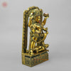 Brass Kali with Frame, Golden With Green Finish, 17.5"