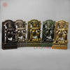 Brass Kali with Frame, Golden With Green Finish, 17.5"