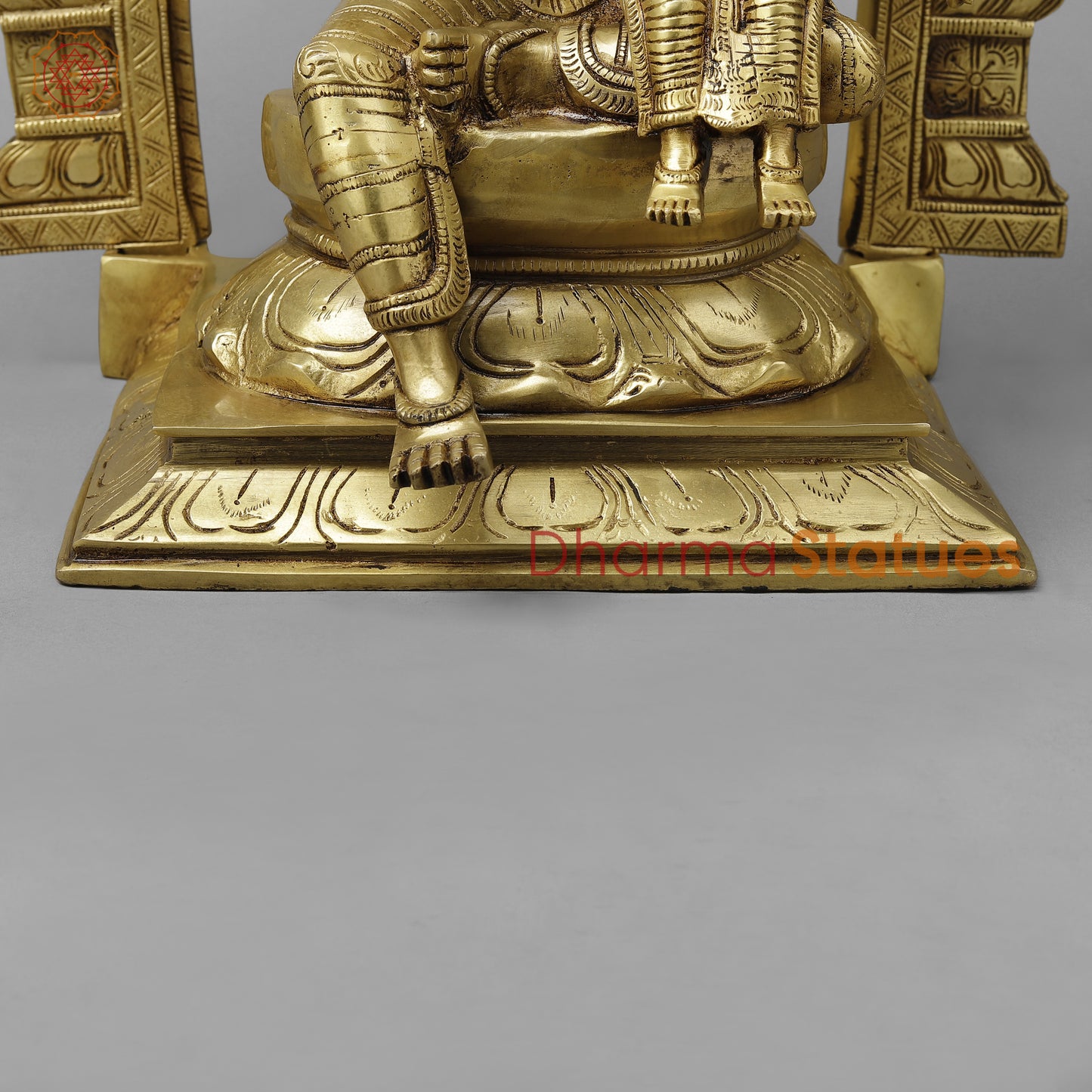 Brass Narasimha with Lakshmi, Golden Finish, 19.5"