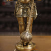 Brass Hanuman Statue, Standing in Namaskar Posture, Golden Fine Finish 21.5"