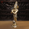 Brass Hanuman Statue, Standing in Namaskar Posture, Golden Fine Finish 21.5"