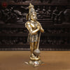 Brass Hanuman Statue, Standing in Namaskar Posture, Golden Fine Finish 21.5"