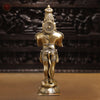 Brass Hanuman Statue, Standing in Namaskar Posture, Golden Fine Finish 21.5"