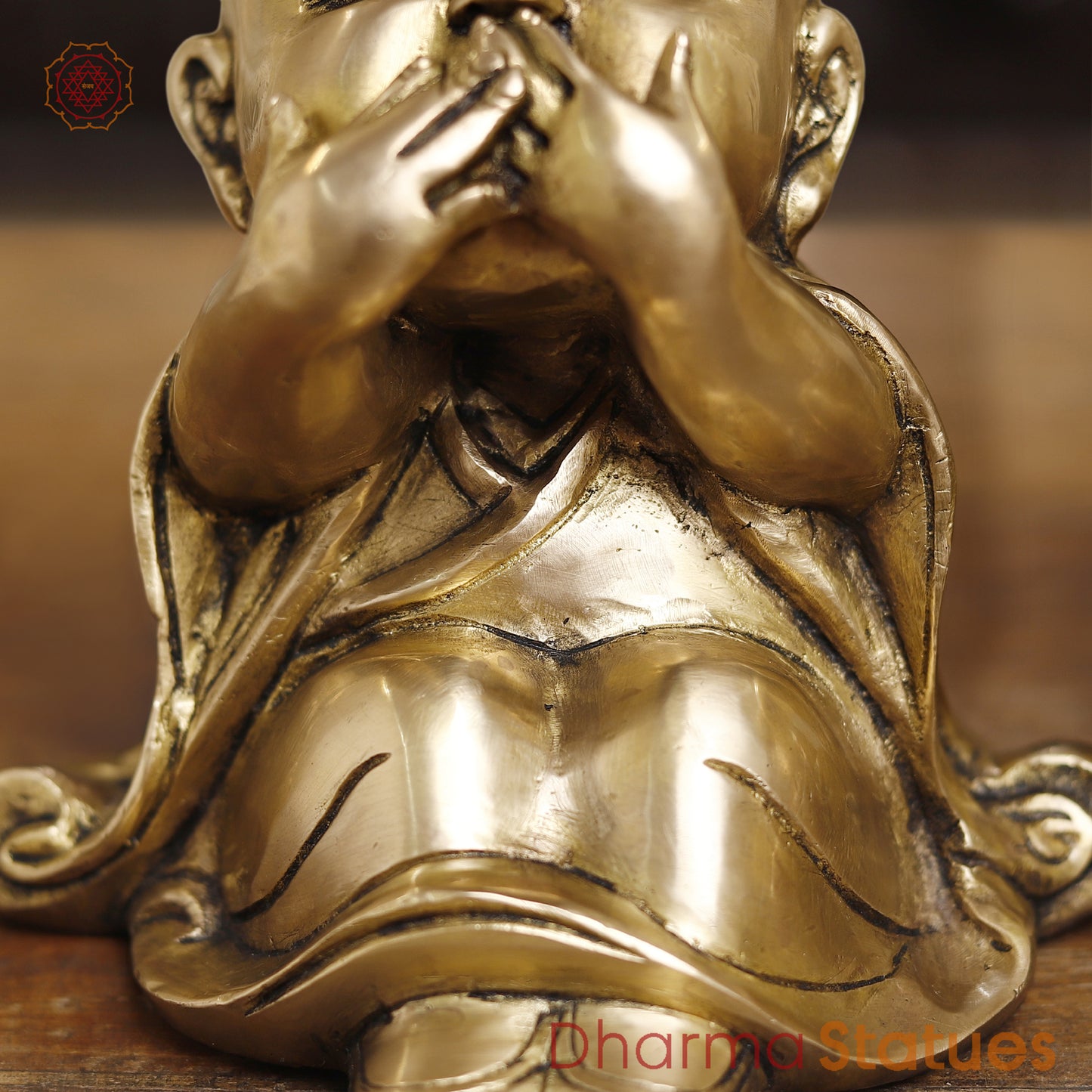 Brass Happy Monks, Fine Golden Finish 6.5"