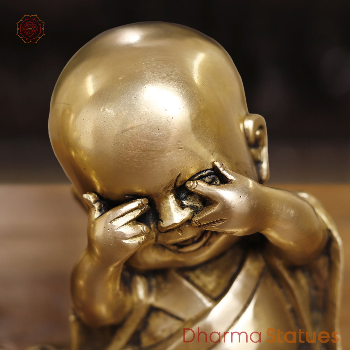 Brass Happy Monks, Fine Golden Finish 6.5"