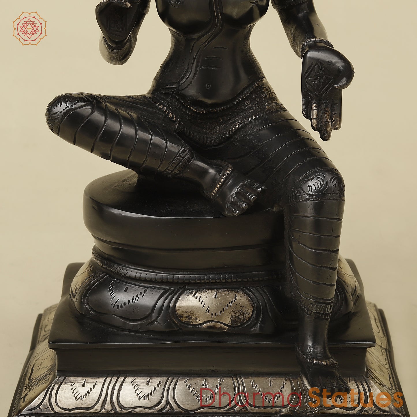 Brass Parvati in Lalita Roop, Black Patina with Golden Finish, 12"