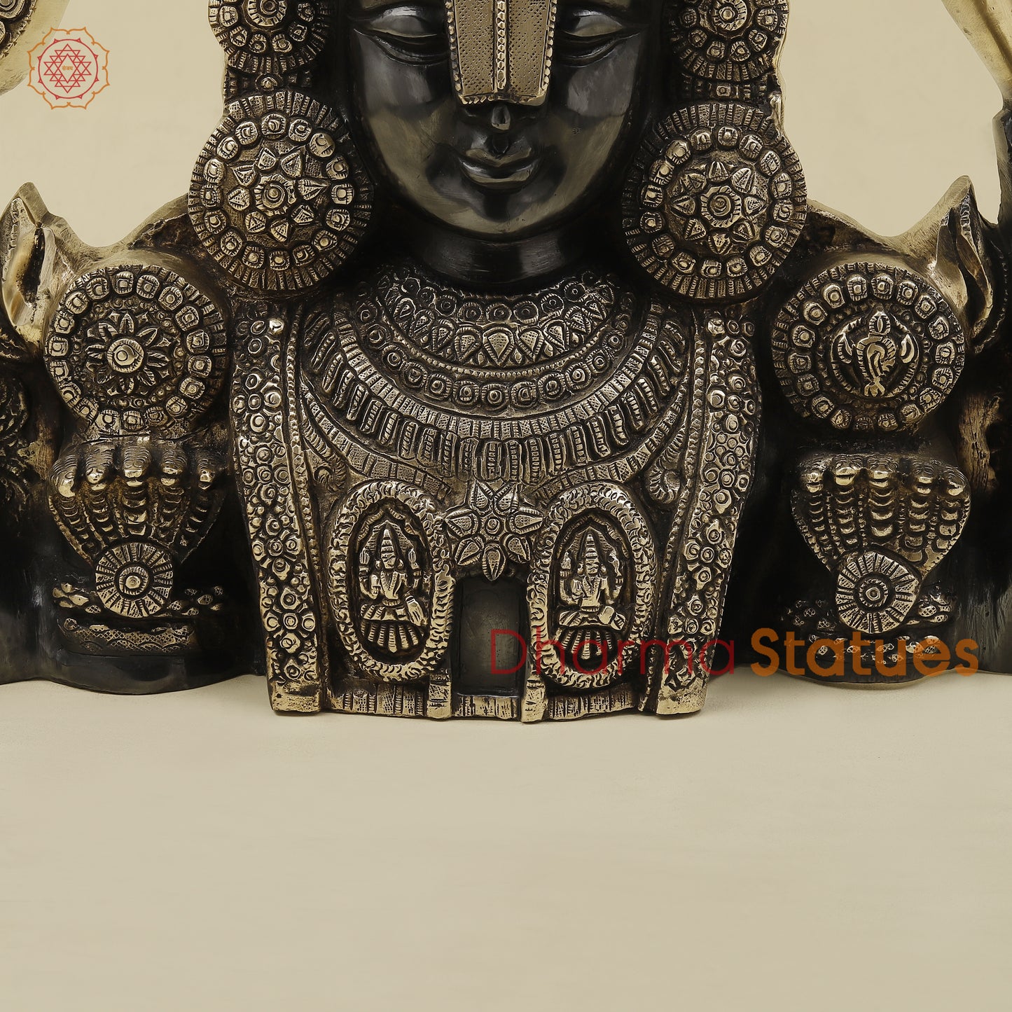 Brass Tirupati Balaji Wall Hanging, Black Patina & Golden Finish, 18.5'