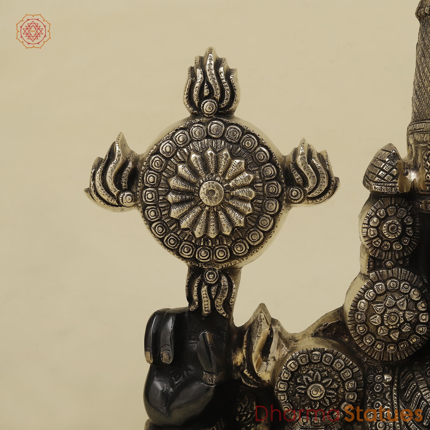 Brass Tirupati Balaji Wall Hanging, Black Patina & Golden Finish, 18.5'