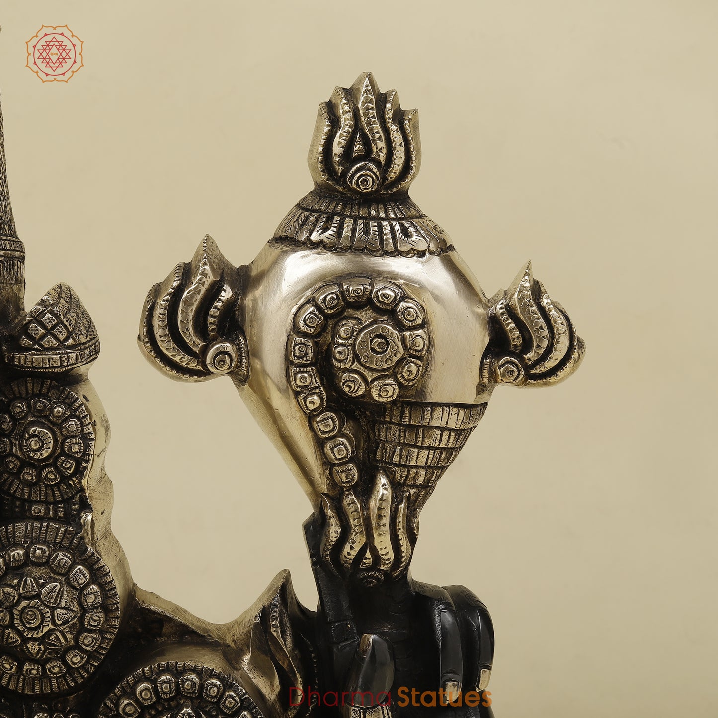 Brass Tirupati Balaji Wall Hanging, Black Patina & Golden Finish, 18.5'