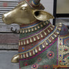 Brass Nandi Seated Large with Stonework & smooth Finish 50”