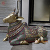 Brass Nandi Seated Large with Stonework & smooth Finish 50”