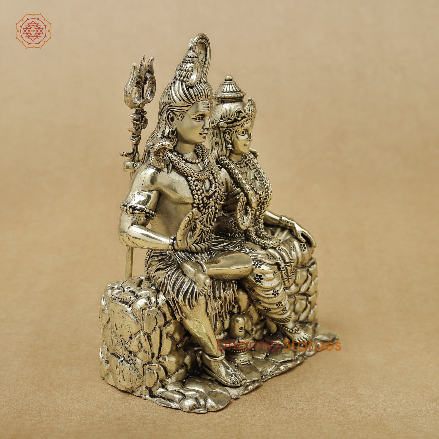 Brass Shiva-Parvati Fine, 5"